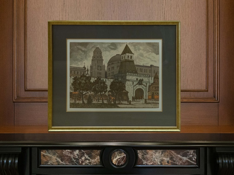 Павлов И.Н. "Старая Москва. Ильинские ворота.", 1947 г. с автографом автора